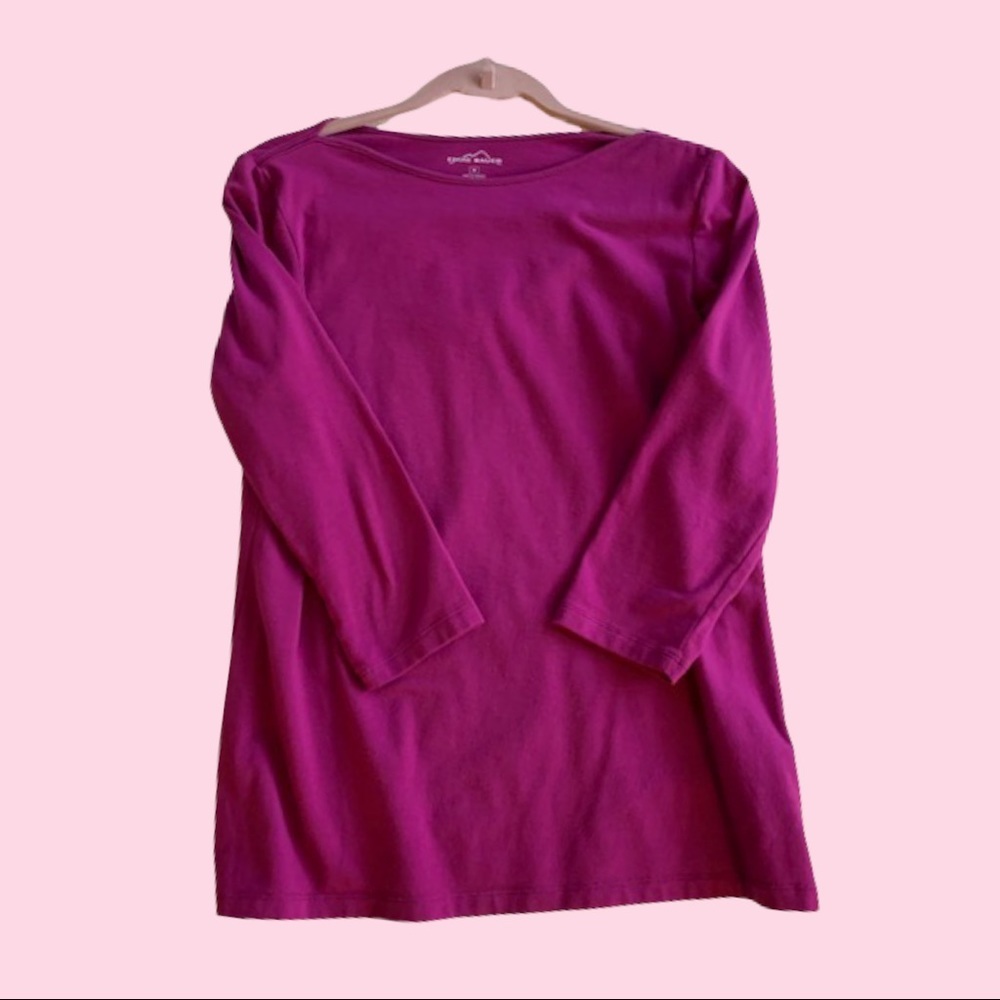 5/$30 3/4 sleeve Eddie Bauer boat neck top. Size M